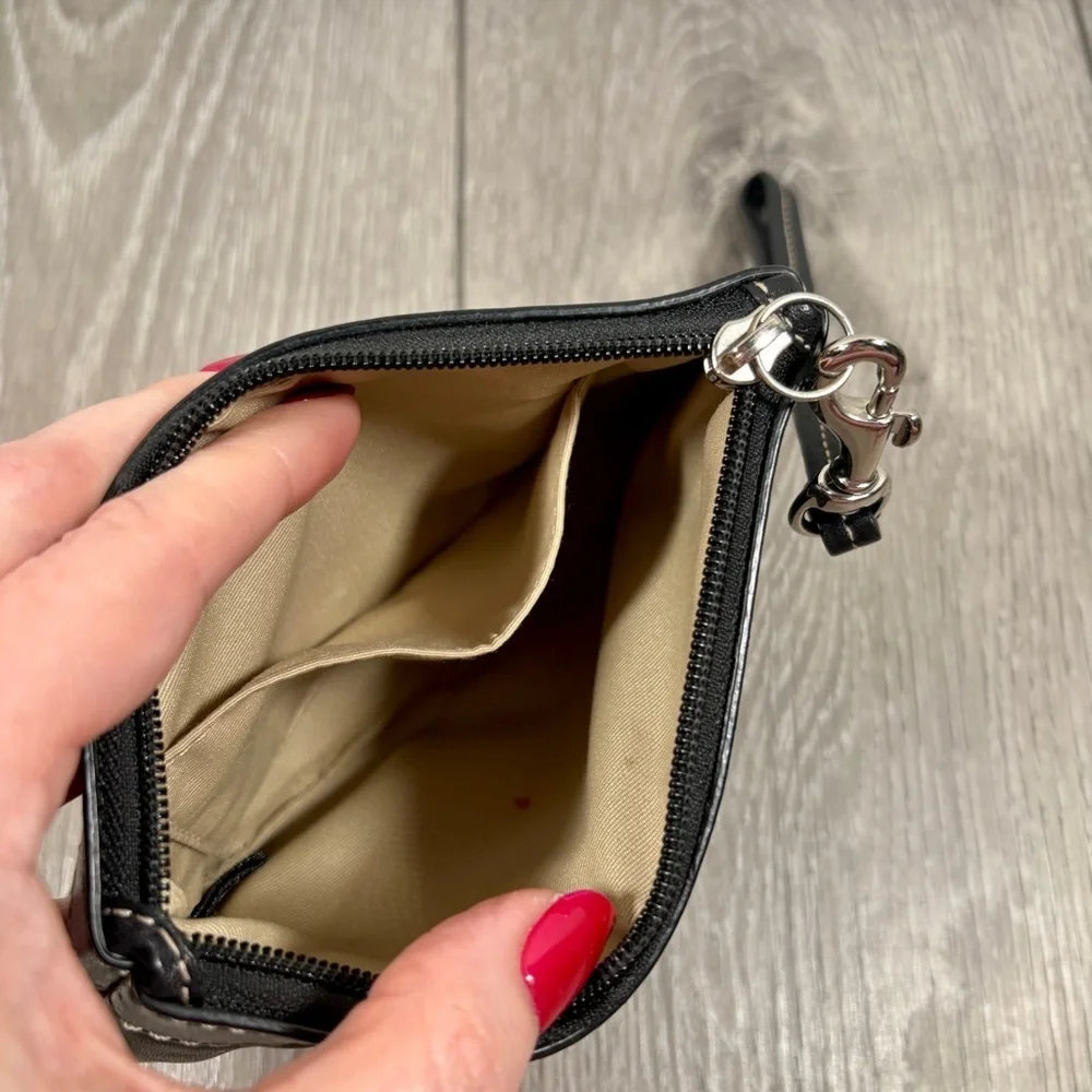 Coach Black Leather Wristlet